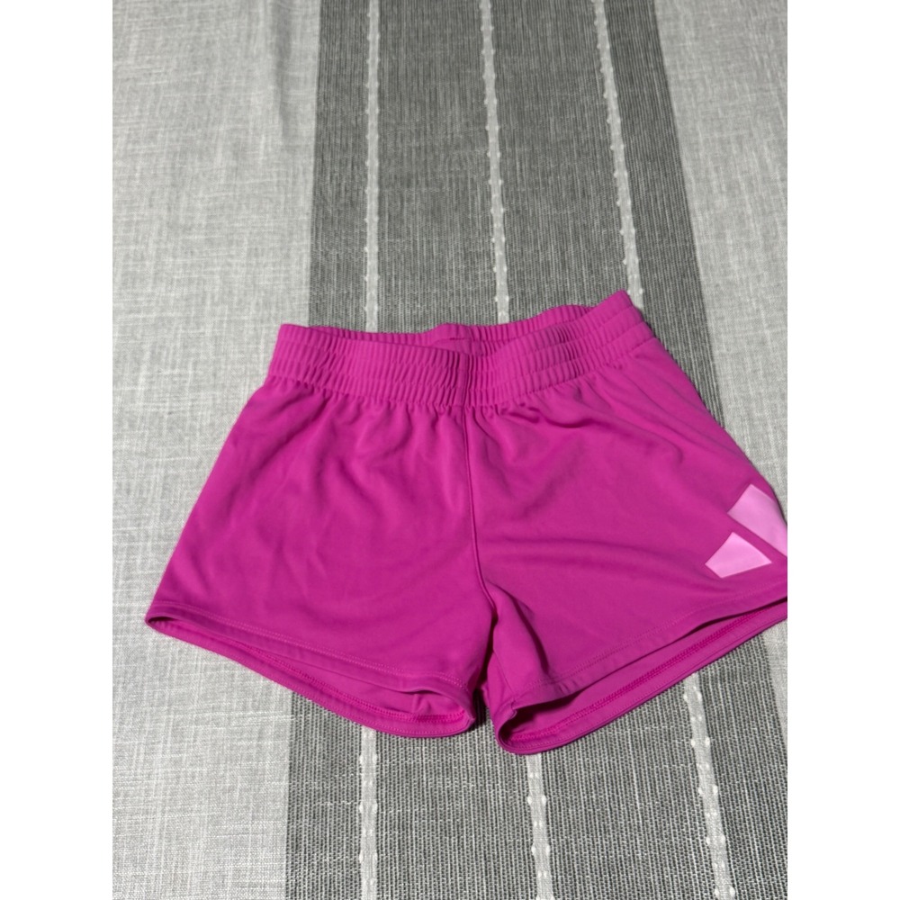 Adidas‎ Girls Magenta Pink Athletic Shorts Size M 10/12 Elastic Waist Logo Bin 7